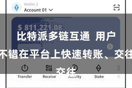 比特派多链互通 用户不错在平台上快速转账、交往