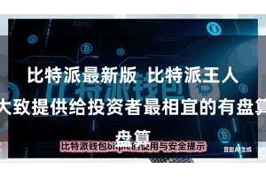 比特派最新版  比特派王人大致提供给投资者最相宜的有盘算
