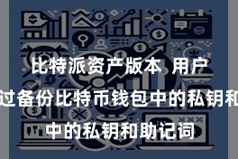 比特派资产版本  用户不错通过备份比特币钱包中的私钥和助记词